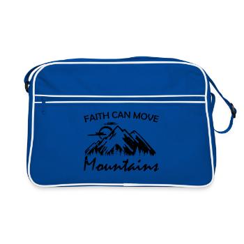Faith can move mountains saying gift - Retro Bag - blue/white - Front