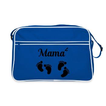 Mom squared twins twins gift - Retro Bag - blue/white - Front