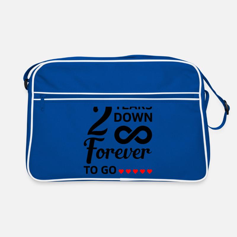 2 Years Down forever to go wedding anniversary gift Retro Bag