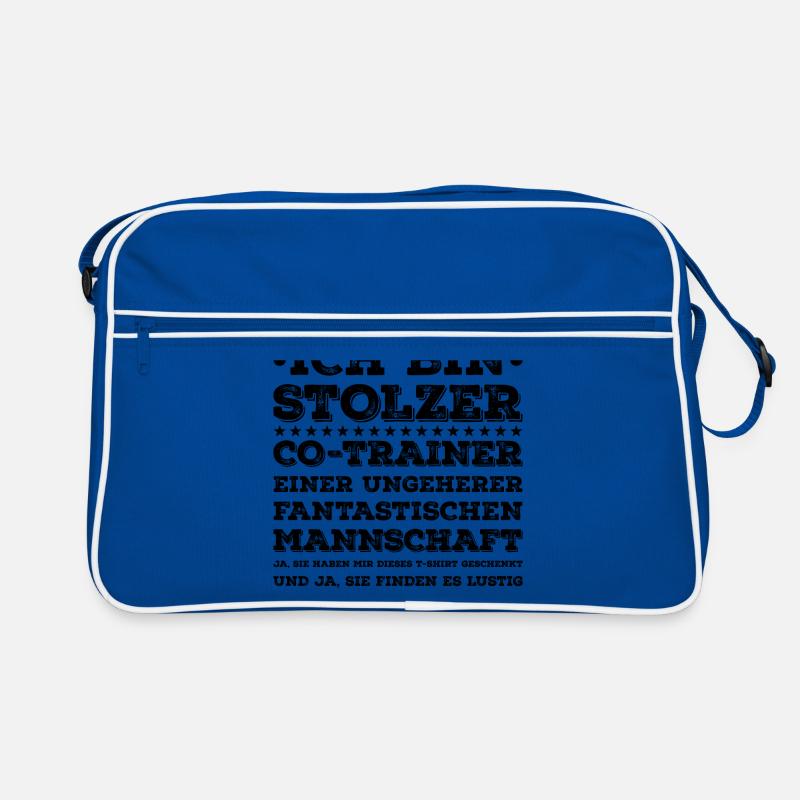 Ich bin Stolzer co-Trainer einer Mannschaft - Retro Tasche - Blau/Weiß