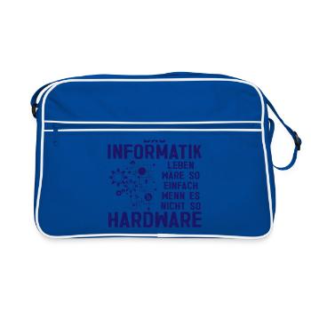 Informatik Hardware Programmierer Geschenk - Retro Tasche - Blau/Weiß - Vorne