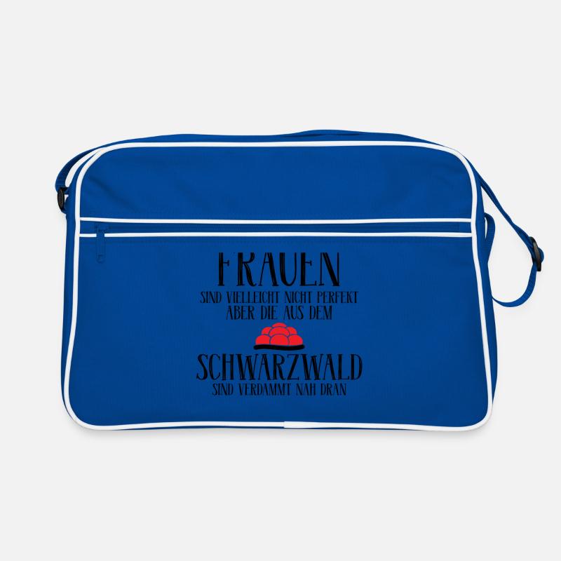 Frauen Schwarzwald Schwarzwaldmädel Geschenk - Retro Tasche - Blau/Weiß