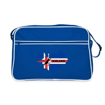 Icelandic flag Iceland Puffin Atlantic Puffin - Retro Bag - blue/white - Front