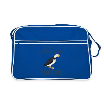 Life is better with Puffins Atlantic Puffin Puffin - Retro Bag - blue/white - Front