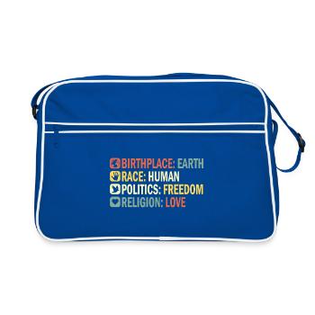 Birthplace Earth Race Human Anti Racism - Retro Bag - blue/white - Front
