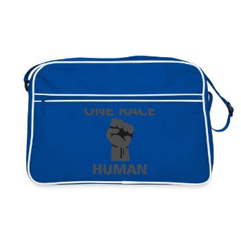 One Race Human Anti Racism Tolerance - Retro Bag - blue/white - Front