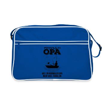 Angler opa wie ein normaler opa nur viel cooler - Retro Tasche - Blau/Weiß - Vorne
