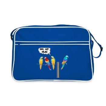 wlan unter Papageien - Retro Bag - blue/white - Front