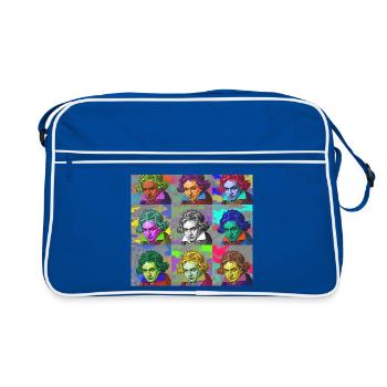 Pop Art Ludwig van Beethoven idée cadeau classique - Sac Retro - bleu/blanc - Devant