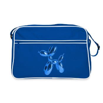 Ballon Blau Hund | Hundeliebhaber Hundebesitzer - Retro Tasche - Blau/Weiß - Vorne