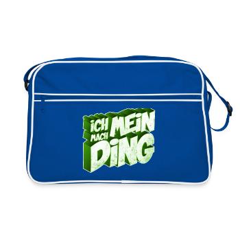 Ich mach mein Ding | Motivation Geschenkidee - Retro Tasche - Blau/Weiß - Vorne