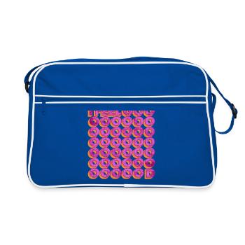 Je me sens bien | Bonne humeur bonne idée cadeau - Sac Retro - bleu/blanc - Devant