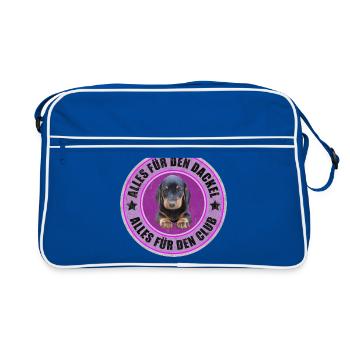 Dachshund - Dachshund - All for the Dachshund - Retro Bag - blue/white - Front