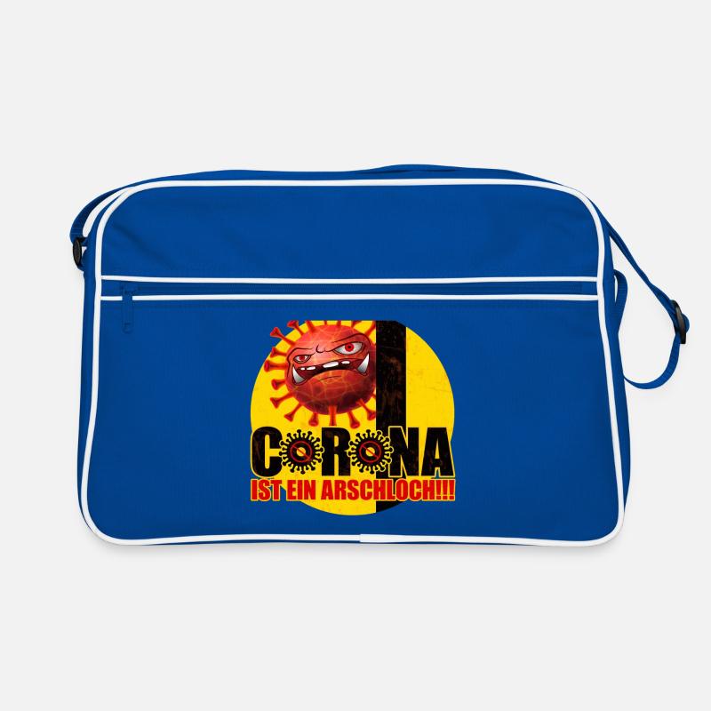 Corona ist ein Arschloch Coronashirt Lockdown Retro Tasche