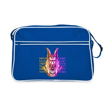 Anubis God Egypt - Retro Bag - blue/white - Front