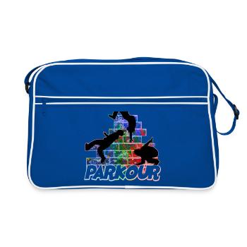 Parkour Freerunner Traceur Le Parcourshirt - Sac Retro - bleu/blanc - Devant