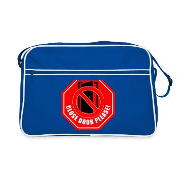 Please close doors | Please close the door - Retro Bag - blue/white - Front