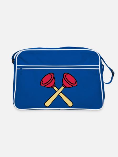 Pömpel gekreuzt - Retro Tasche - Blau/Weiß - Vorne