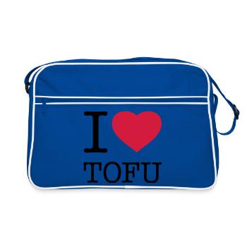 J’ADORE LE TOFU SOJA - Sac Retro - bleu/blanc - Devant