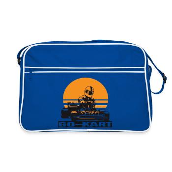 Go Kart - Retro Tasche - Blau/Weiß - Vorne