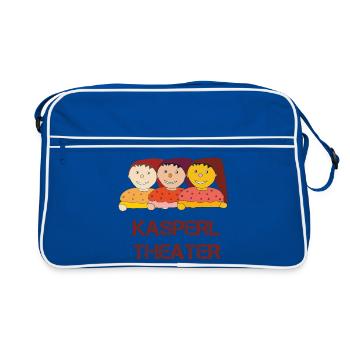 Kasperltheater lustig - Retro Tasche - Blau/Weiß - Vorne