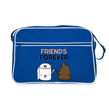 Freunde Forever: High-Five Toilettenpapier - Retro Tasche - Blau/Weiß - Vorne