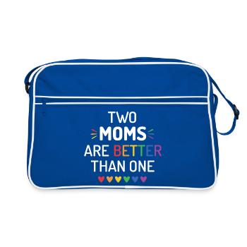 Two Moms Are Better Than One - LGBT Pride Month - Retro Bag - blue/white - Front