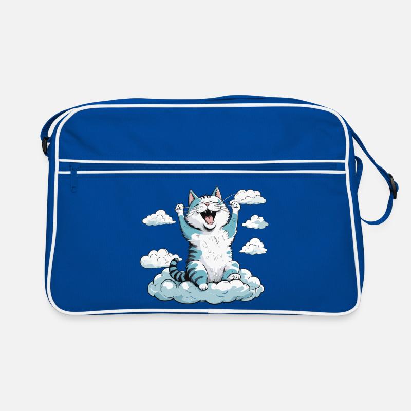 Cat waking up, cat humor! Retro Bag