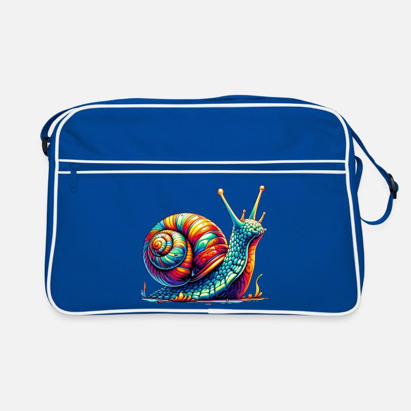 Schnecke - Retro Tasche - Blau/Weiß