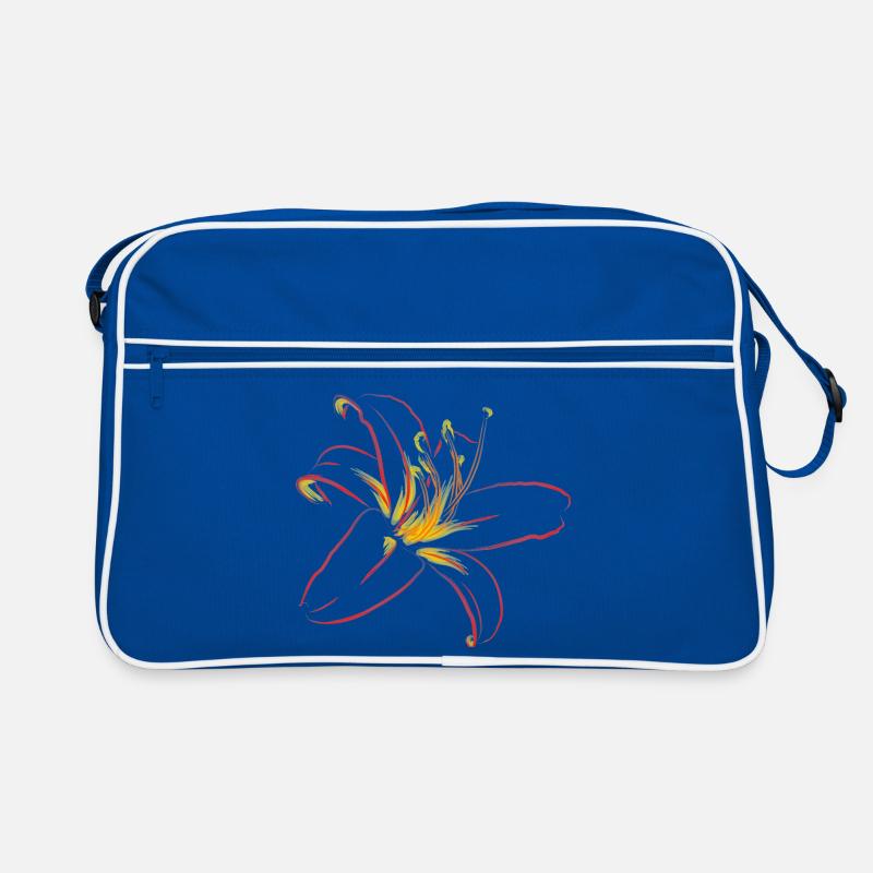 Flammenblüte Linienkunst Retro Tasche