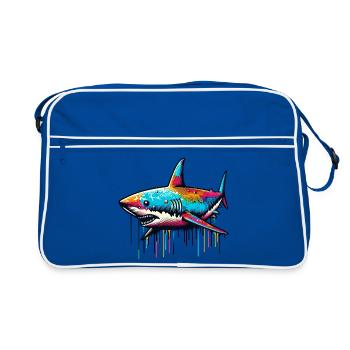 Shark - Retro Bag - blue/white - Front