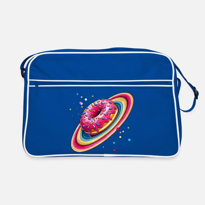 A donut with colorful sprinkles as planet Saturn Retro Bag