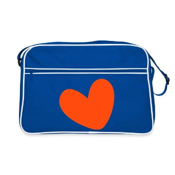 Coeur rempli de couleurs - Sac Retro - bleu/blanc - Devant
