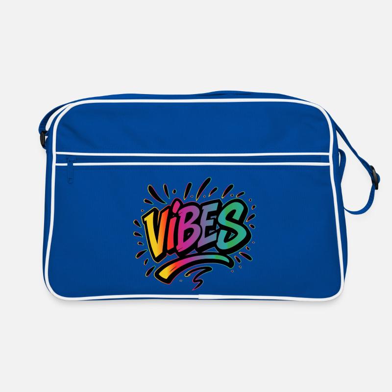 Lettrage graffiti VIBES – Déclaration colorée Sac Retro