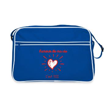 L'Amour de ma vie C'est toi - Sac Retro - bleu/blanc - Devant