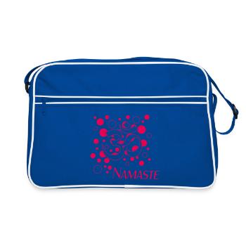 Om Namaste Pink Circle Design - Retro Bag - blue/white - Front