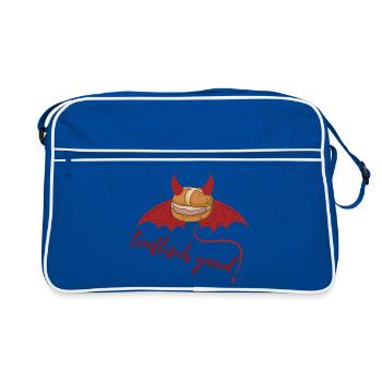 Devilishly cool Bavarian Leberkäs design - Retro Bag - blue/white - Front