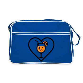 Spritz Heart Cocktail Orange Summer Drink - Retro Bag - blue/white - Front