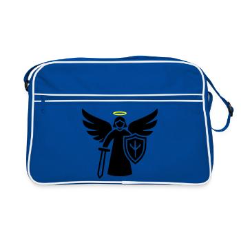 Ange Guerrier Pictogramme Bouclier - Sac Retro - bleu/blanc - Devant