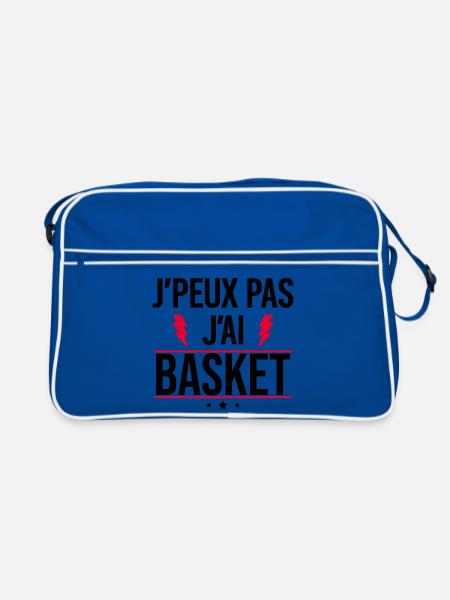 I can't I have basketball Humor Basketball - Retro Bag - blue/white - Front