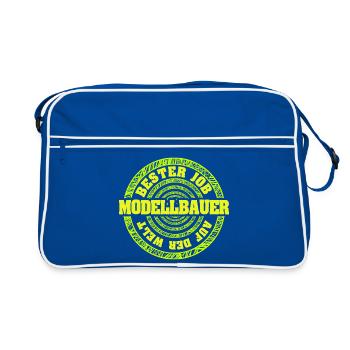Geschenk für Modellbauer - Retro Tasche - Blau/Weiß - Vorne