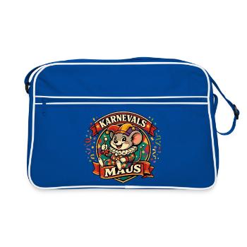 Karnevalsmaus Last Minute Kostüm - Retro Tasche - Blau/Weiß - Vorne