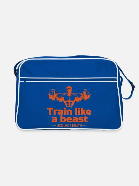 Entraînez-vous comme une bête - ressemblez à une beauté - Sac Retro - bleu/blanc - Devant