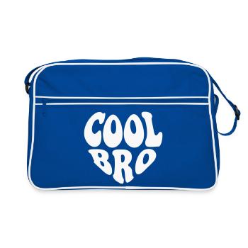 Cool Bro Small Heart Logo - Customizable color - Retro Bag - blue/white - Front
