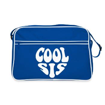 Cool Sis Heart Logo - Customizable color - Retro Bag - blue/white - Front