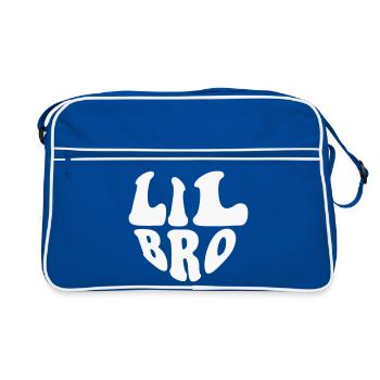 Lil Brother Heart Logo - Customizable color - Retro Bag - blue/white - Front