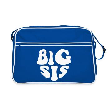 Big SISter Heart Logo - Customizable color - Retro Bag - blue/white - Front