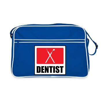 Logo Cabinet Dentaire Professionnel - Sac Retro - bleu/blanc - Devant