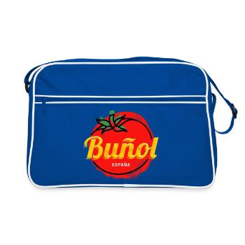 Bunol Tomatina Provinz Valencia Spanien Souvenir - Retro Tasche - Blau/Weiß - Vorne