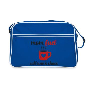 Mom Fuel – Caffeine & Chaos Muttertag - Retro Tasche - Blau/Weiß - Vorne